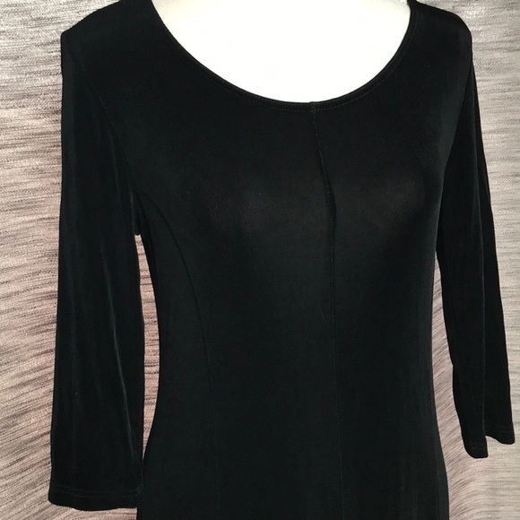 KIARA SMALL BLACK LONG SHEER DRESS - Picture 2 of 7